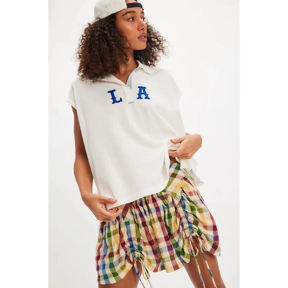 Free People Tops - FREE PEOPLE Women's Ragabond Team Polo Size M In White